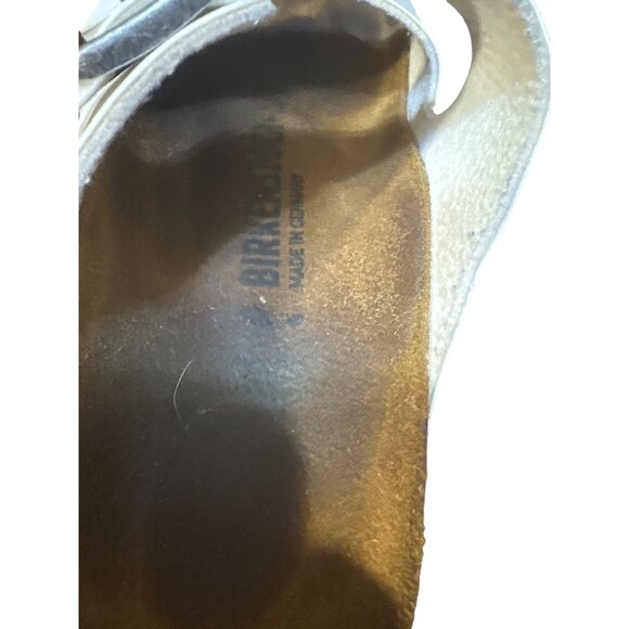 Birkenstock Arizona White Sandals Size 8 Womens Two-Strap Slide Made In Germany - Picture 6 of 7